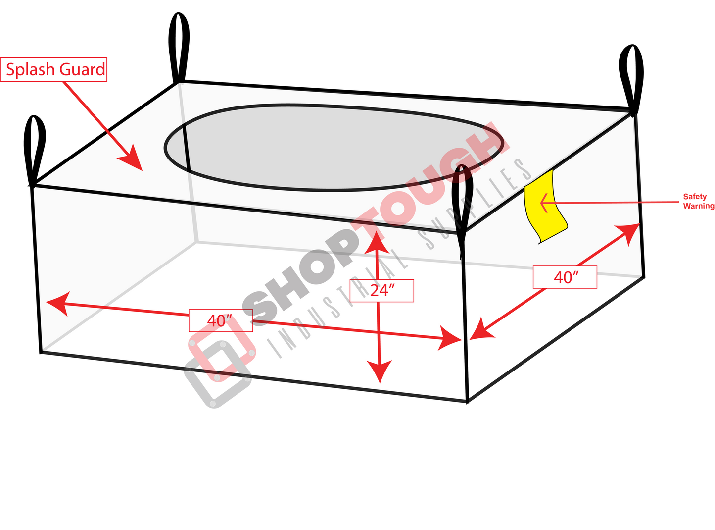 10112 - Concrete-Washout 40x40x24  Open/Flat 3000 LB Uncoated