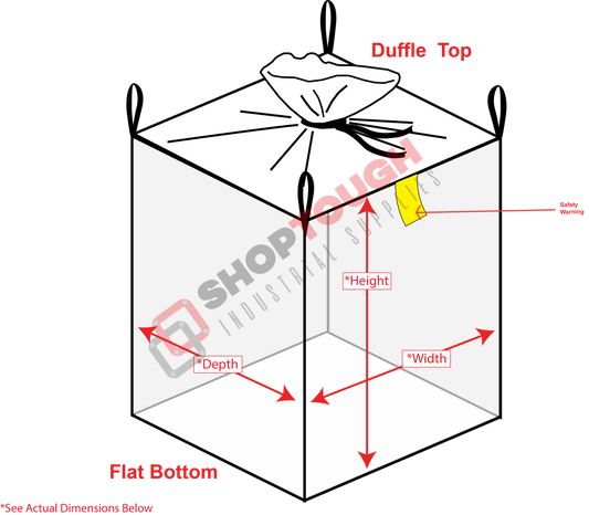19MP10 - FIBC 24x24x24 CIRCULAR Duffle/Flat 1000 LB Uncoated