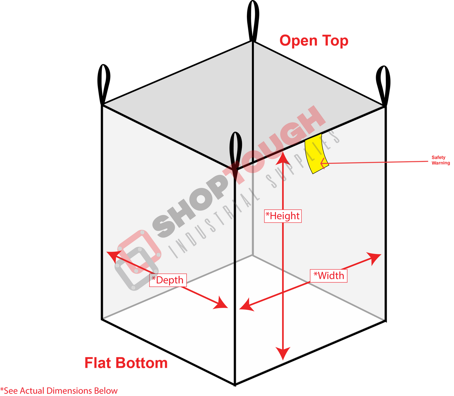 FIBC 35x35x38 U-Panel Open/Flat 2000 LB Uncoated