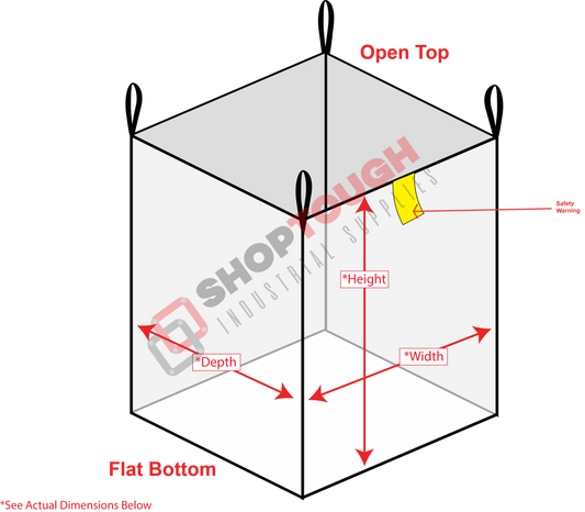 FIBC 35x35x40 U-Panel Open/Flat 2500 LB Uncoated