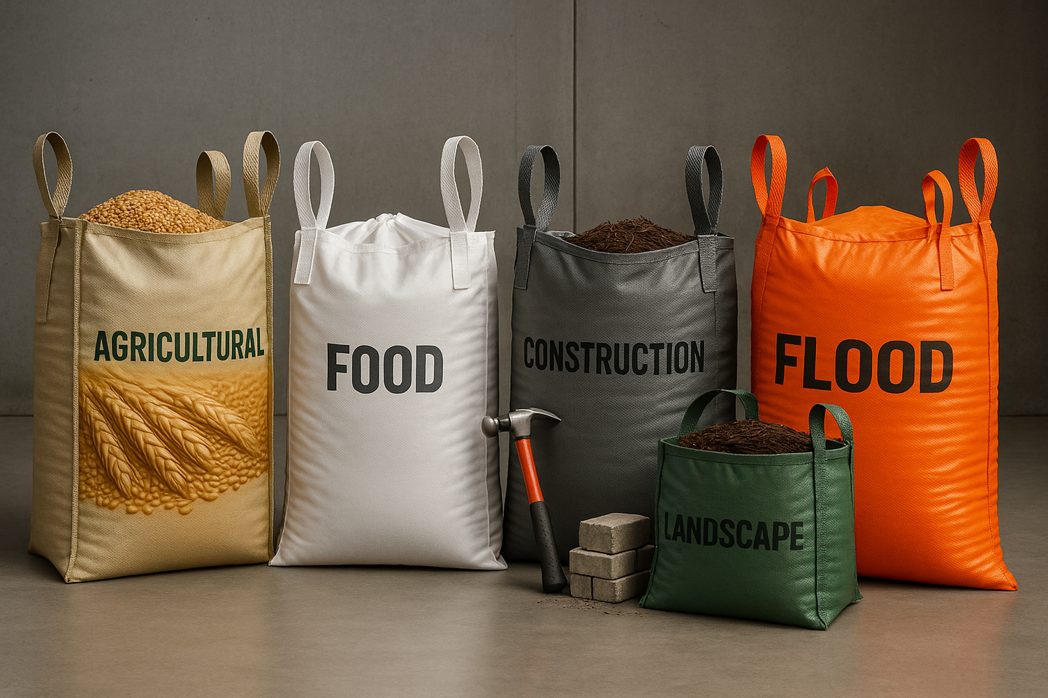 Our products are made for anyone that will wear.Ag Bags, Food Certified Bags, Construction Bags, Landscape Bags, Flood and Disaster Bags
